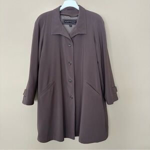 Fleet Street Women Large Long Trench Coat Brown Removable Lining Neutral Button